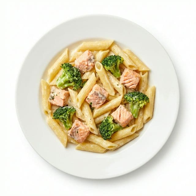 Паста с лососем и брокколи в сливочно соусе!