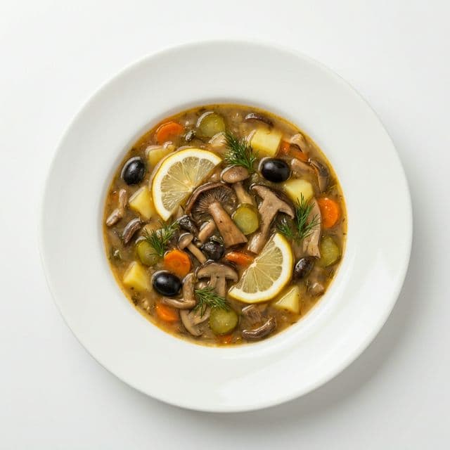 Постная солянка с грибами