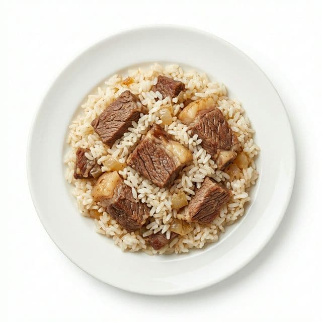 Рис с тушенкой