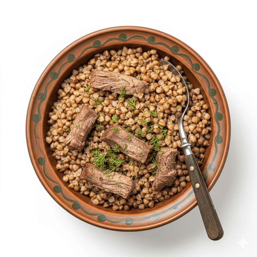 Каша гречневая с тушенкой